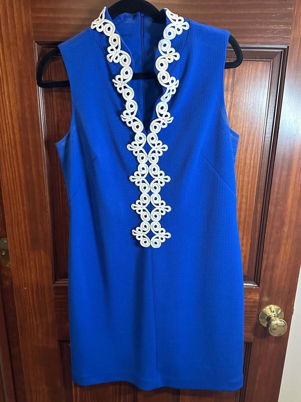 Vince Camuto Women's Sleeveless Bright Blue High Neck A-Line Dress Size 2